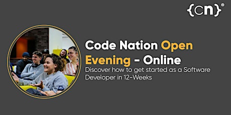 Image principale de Code Nation Virtual Open Evening 17th May  2022