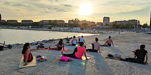 Sunset yoga beach