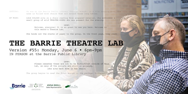 Barrie Theatre Lab #55 - IN-PERSON