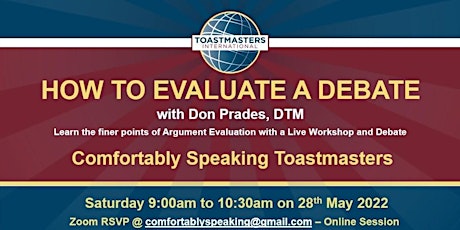 How to Evaluate a Debate - A Masterclass Workshop followed by a Live Debate entradas