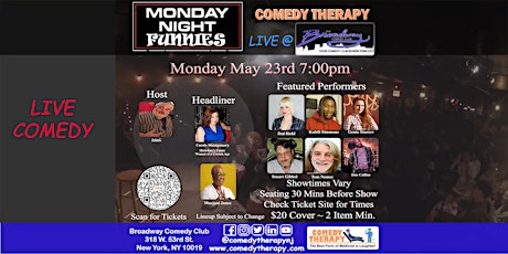 Monday Night Funnies @ Broadway Comedy Club - May 23rd tickets