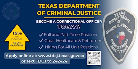 Texas Department of Criminal Justice Hiring Event in  Houston billets
