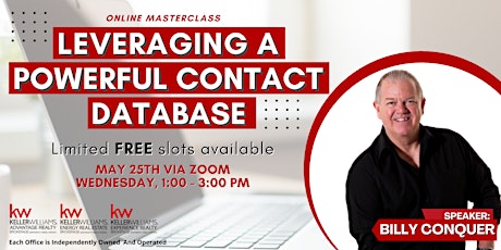 Leveraging a Powerful Contact Database with Billy Conquer tickets