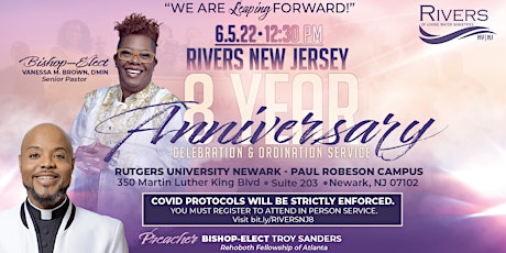 Rivers NJ 8th Anniversary Celebration & Ordination Service tickets