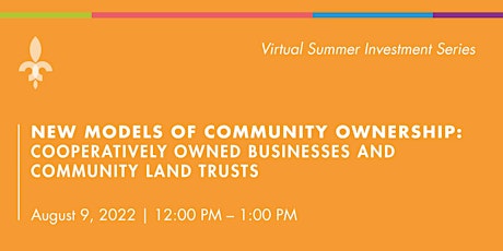 Primaire afbeelding van Summer Investment Series - New Models of Community Ownership