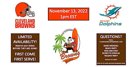 Fort Lauderdale Browns Backers : Cleveland Browns @ Miami Dolphins