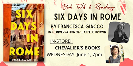 Book talk! Francesca Giacco's Six Days in Rome with Janelle Brown tickets