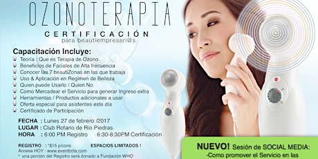 OZONOTERAPIA     Certificación para beautiempresari@s primary image