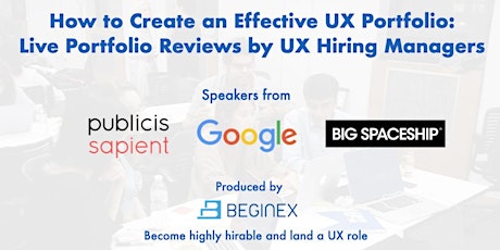 Live UX Portfolio Reviews by UX Hiring Managers frm Google, Publicis &Big.. biglietti