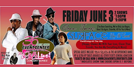 SURFACE & Glenn Jones LIVE IN CONCERT w/ Special Guest Tea Rush (9PM SHOW) tickets