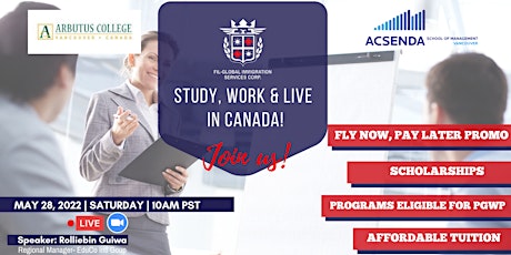 STUDY AND WORK IN CANADA BY ARBUTUS AND ASCENDA SCHOOL OF MANAGEMENT tickets