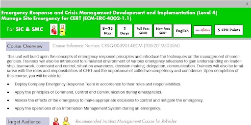 Manage Site Emergency for CERT Register for Run 20
