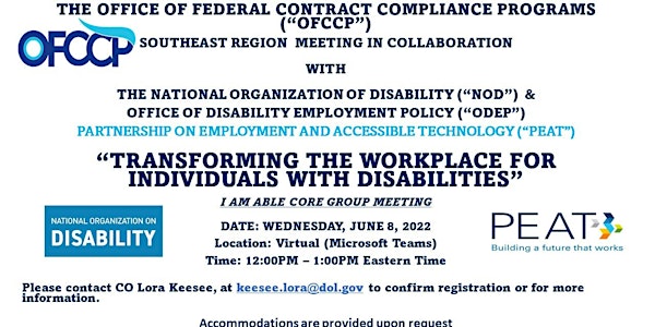 OFCCP SERO NDO TRANSFORMING THE WORKPLACE FOR INDIVIDUALS WITH DISABILITIES