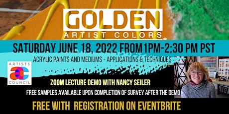 Golden Artists Colors Lecture & Demo with Nancy Seiler tickets