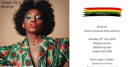 The beauty of Africa fashion show with  goody bags and drinks at reception. tickets