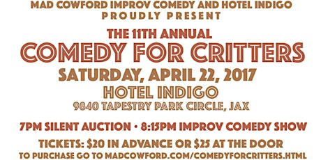 11th ANNUAL COMEDY FOR CRITTERS primary image