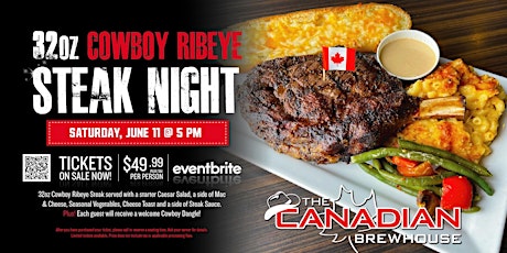 32oz Cowboy Ribeye Steak Night | Calgary - Mahogany tickets