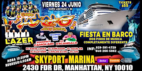 Fiesta En Barco Con Grupo Macao + Grupo Lazer + Dj's boletos