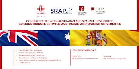 CONFERENCE: AUSTRALIAN AND SPANISH UNIVERSITIES (FACE TO FACE) tickets