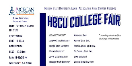 Morgan State University Alumni Assoc Phila Chapter hosts HBCU College Fair primary image