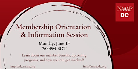 NAAAP DC Membership Orientation & Information Session tickets