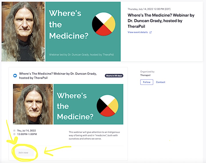 Where's The Medicine? Webinar by Dr. Duncan Grady, hosted by TheraPsil image
