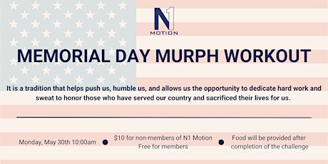 Memorial Day Murph Challenge tickets