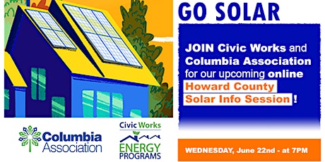 Howard County  Solar Info Session Online - 06/22/22 tickets