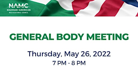May 2022 General Body Meeting tickets