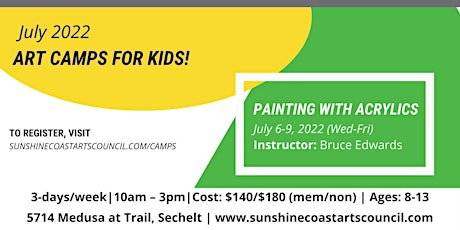 July Kid's Art Camp: Painting with Acrylics tickets