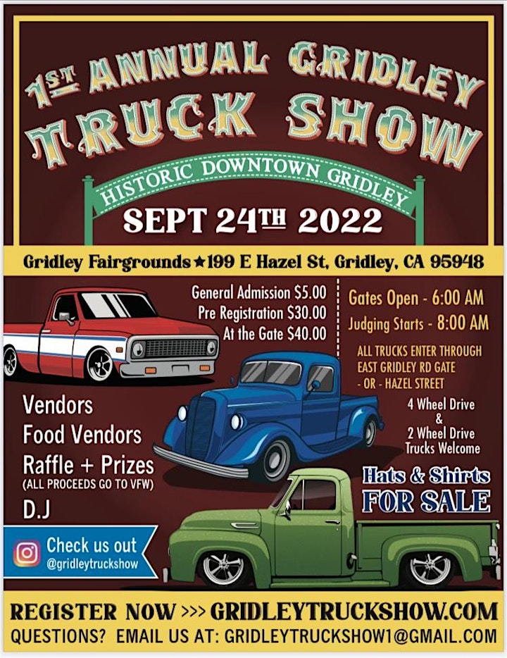 1st Annual Gridley Truck Show		 *TRUCK REGISTRATION ONLY* image