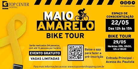 Top Center Shopping & Bike Tour SP | Rota Av. Paulista || MAIO AMARELO ingressos