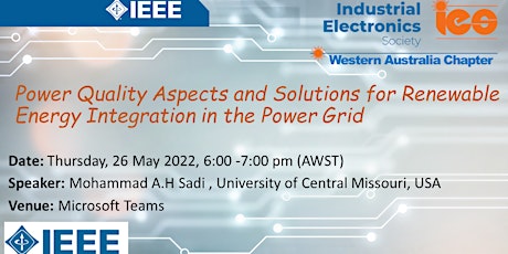Power Quality Aspects and Solutions for Renewable Energy Integ. in the Grid tickets