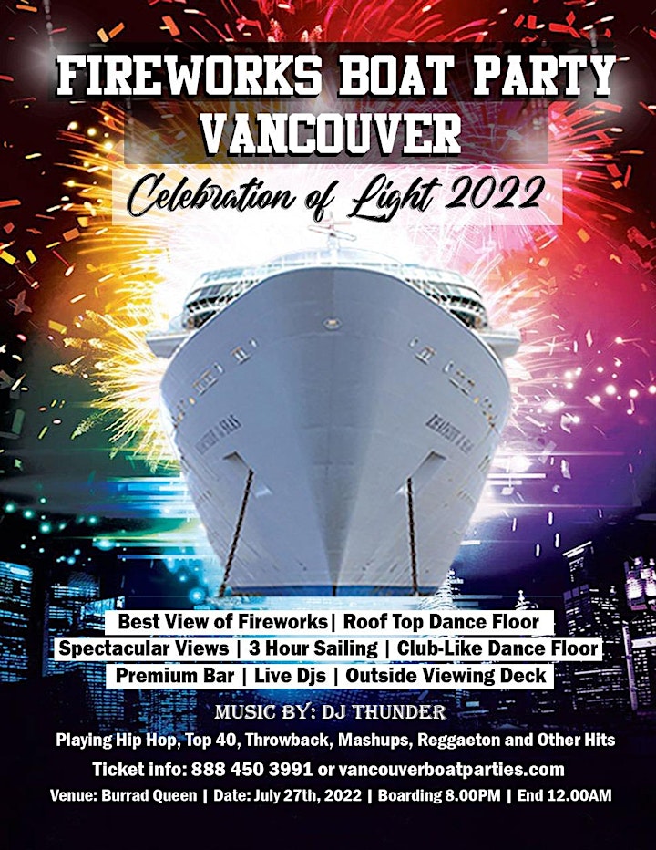 Fireworks Boat Party Vancouver |  Celebration of Light 2022 image