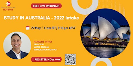 Study in Australia - 2022 Intake Webinar tickets