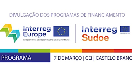 Imagem principal de Sessão de Divulgação dos Projetos Interreg Europe e Interreg Sudoe - Castelo Branco