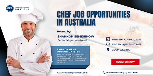 Chef Job Opportunities  in Australia