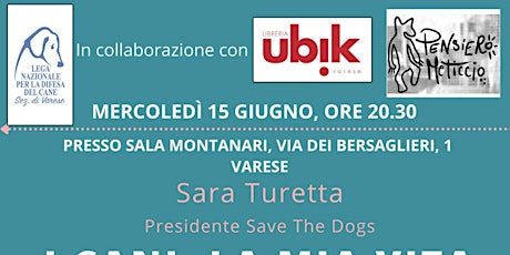 Presentazione libro I CANI LA MIA VITA - Sara Turetta biglietti