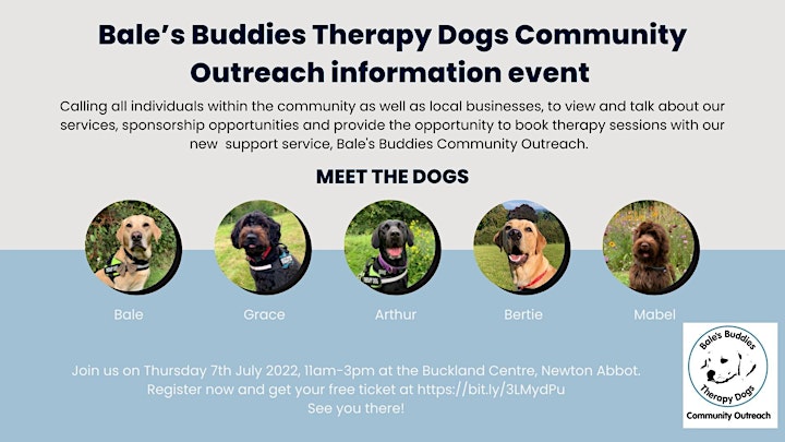 Bale's Buddies Therapy Dogs Community Outreach  -  FREE Information Event image
