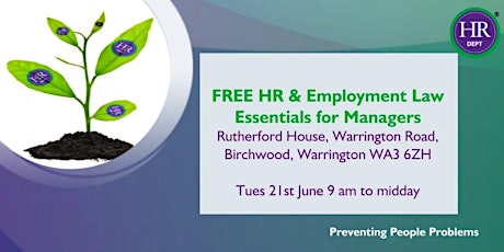 FREE HR & Employment Law Essentials for Managers tickets