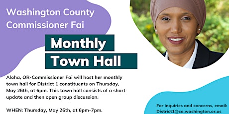 Commissioner Fai's May 2022 Town Hall tickets