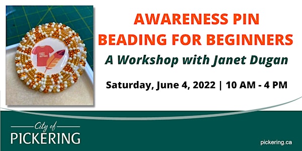 Awareness Pin Beginner Beading Workshop with Janet Dugan