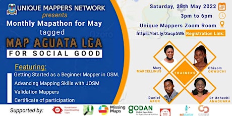 Unique Mappers  May  Mapathon : Let's Map Aguata LGA for Social Good tickets