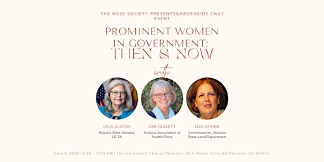 Gardenside Chat Series | Prominent Women in Government: Then & Now tickets