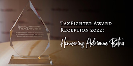 Save The Date: TaxFighter Award Reception Honouring Adrienne Batra