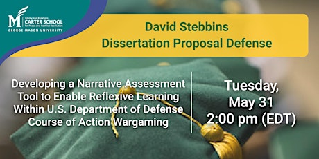 David Stebbins Dissertation Proposal Defense tickets