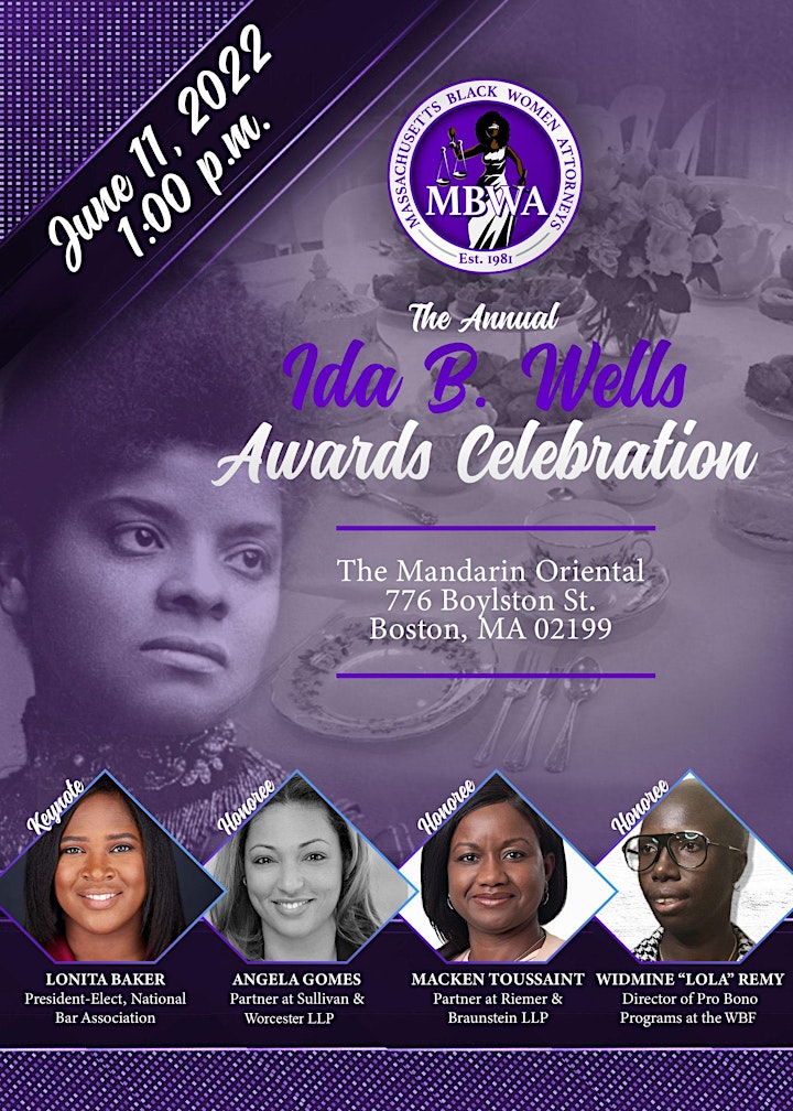 Massachusetts Black Women Attorneys: Annual Ida B. Wells Awards Celebration image