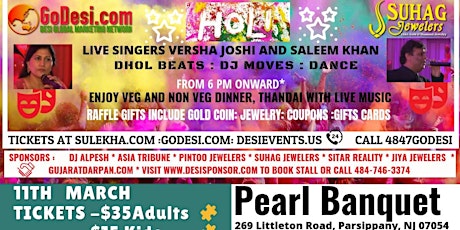GoDesi.com presents Musical clean colorful Holi celebration with live music masti dance dhol byob primary image
