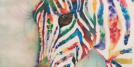 Rainbow Zebra in Watercolors with Phyllis Gubins tickets