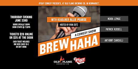 Brew HAHA Comedy Night @ Old Flame Brewing Co. - Headliner: Allie Pearse tickets